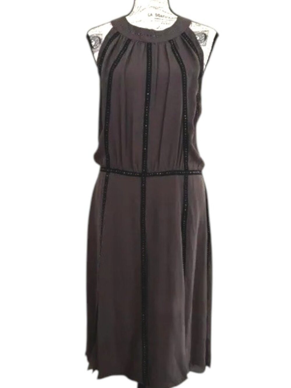 L'AGENCE Halter Neck Pleated Cocktail Dress